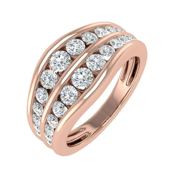 1 Carat Channel Set Diamond Wedding Band Ring in 14K Rose Gold (Ring Size 9.75)