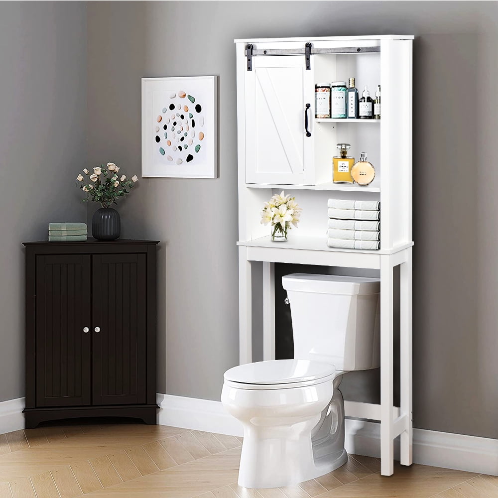 Tall Bathroom Storage Cabinet, Bathroom Furniture Over The Toilet, Freestanding Bathroom Cabinet with Adjustable Shelf, Bathroom Hutch Over Toilet