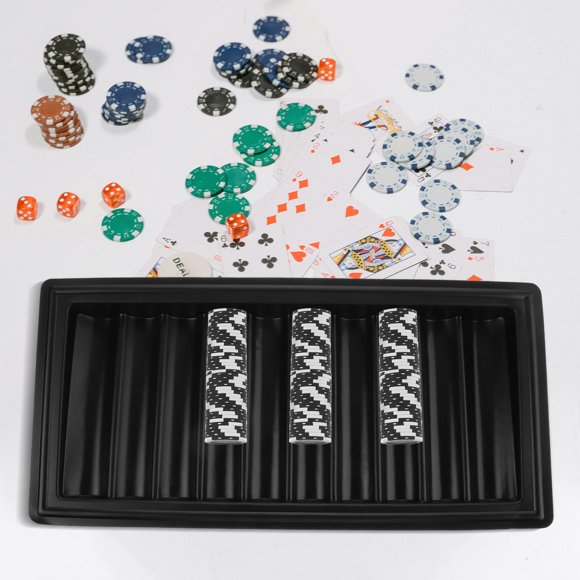 BRIGHTFUFU Black Acrylic Poker Chip Tray with Transparent Design for Easy Storage and Daily Use Gaming Accessories Compact Size