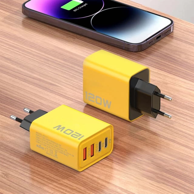 Ovzne Smartphone Fast Charging Plug Two Type C And One/Two USB Multi Port European Standard Charging Head On Clearance