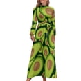 thumbnail image 1 of Vestido largo con collage de aguacates Vestido de noche para mujer Ropa de mujer Vestidos, 1 of 4