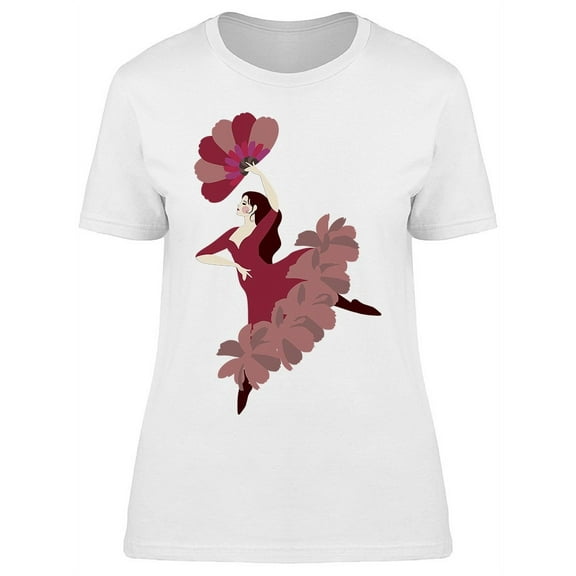 Drawing Flamenco Dancer Purple T-Shirt Women -Image by Shutterstock, Female Medium
