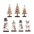 thumbnail image 2 of Darzheoy Christmas Signs, Wooden Set of 7 Snowman Reindeer Decor, Vintage Winter Tabletop Accent, Indoor Christmas Decor for Home Fireplace Mantel Shelf, 2 of 7