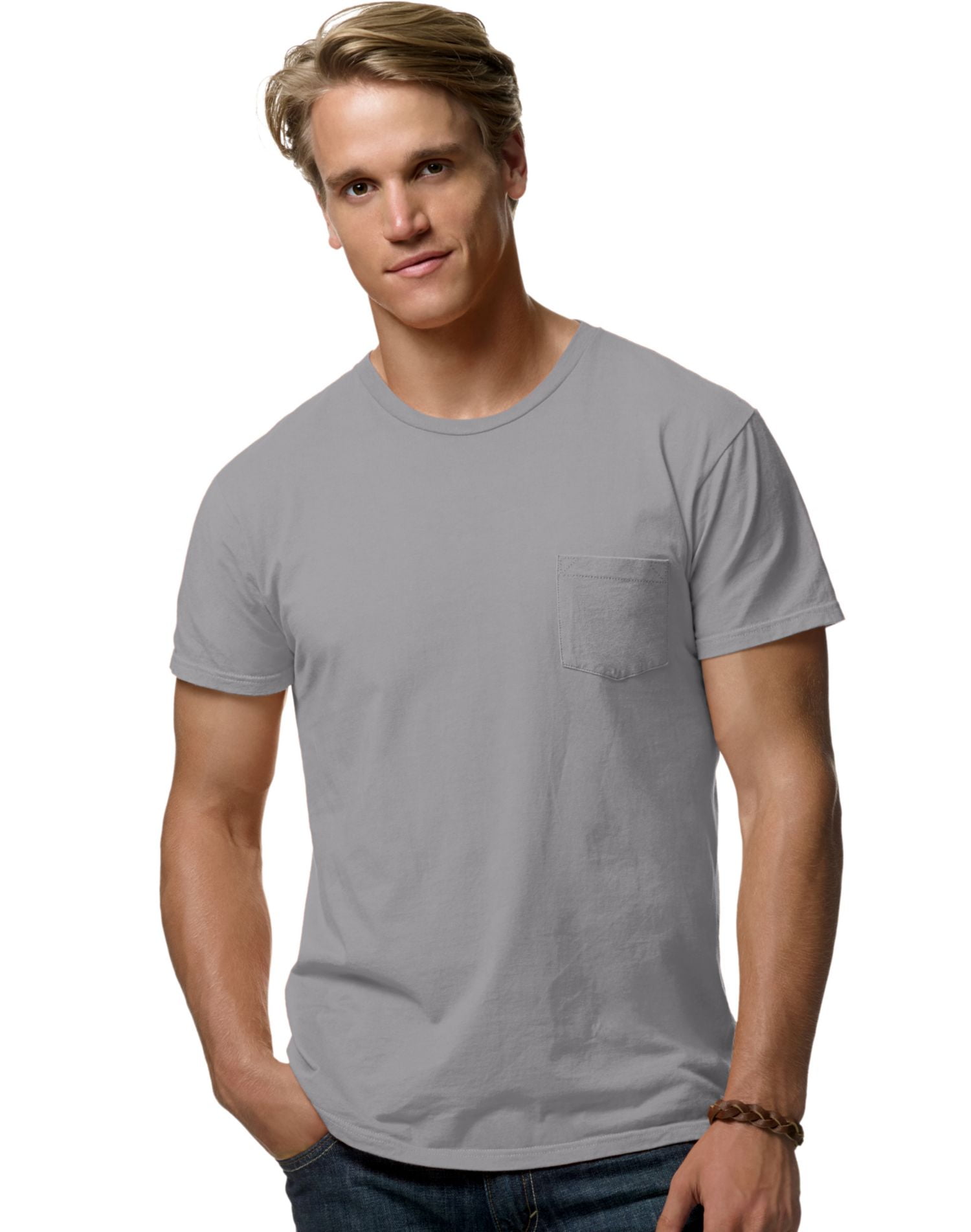 Hanes Nano-T Men`s Pocket T-Shirt, 2X, Vintage Gray | Walmart Canada