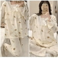 thumbnail image 1 of Ensemble de Pyjama de Maternité et d'Allaitement avec Accès Facile, Coton et Polyester, Imprimé Contrastant, 1 of 10