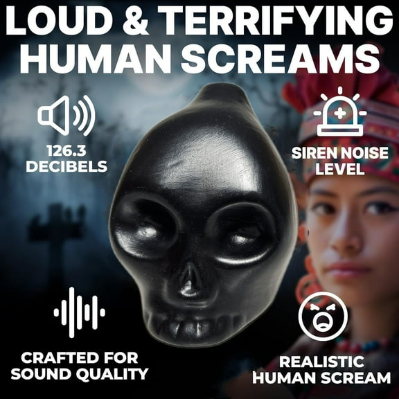 [Handmade Aztec Whistle] Handmade Ceramic 1pc Aztec Death Whistle | Unique Musical Instrument Replica - Gift For History Buffs And Collectors