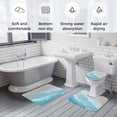thumbnail image 5 of Blue Coastal Wave Bath Mat 3 Piece Bathroom Rug Set, Summer Modern Ocean Beach Non Slip Bath Rug Contour Mat and Toilet Lid Cover, Absorbent Shower Mats Soft Bath Rugs and Mats Sets, 5 of 8