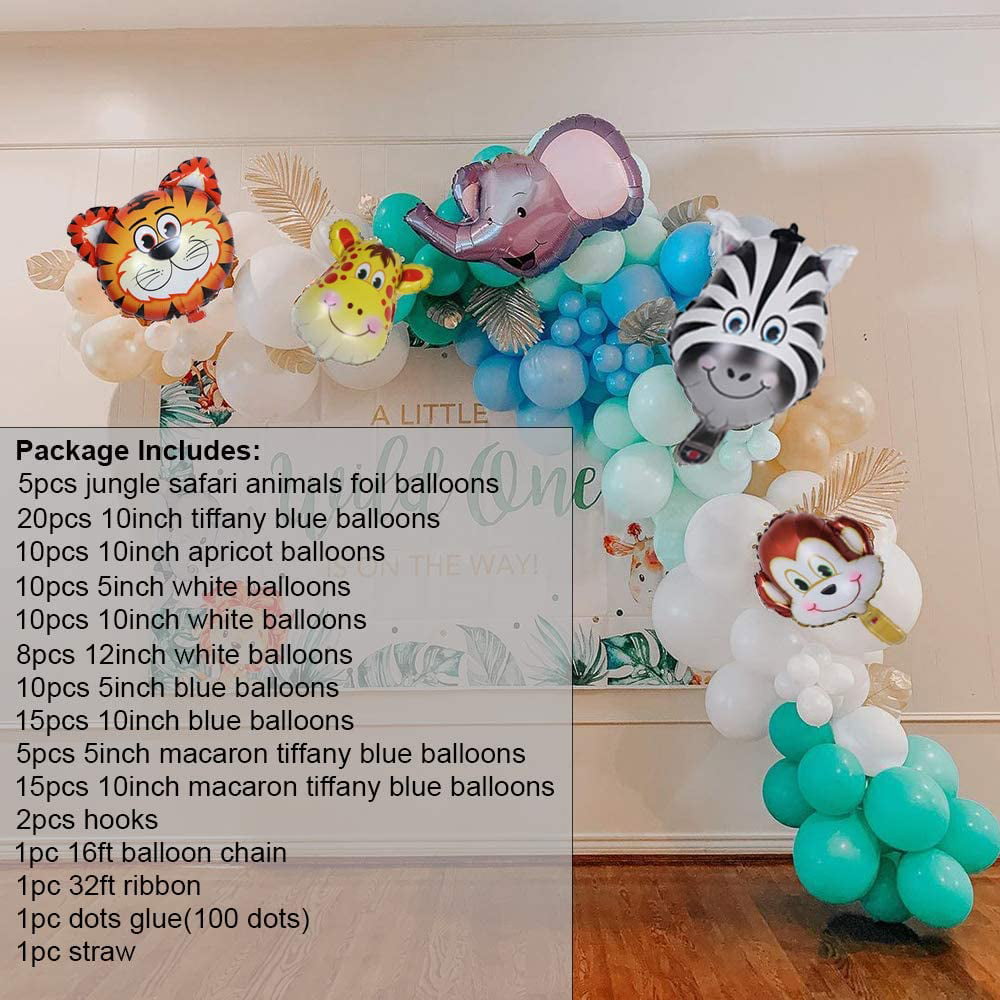Jungle Safari Party Supplies 103pcs Blue White Apricot Balloon Arch Garland  Kit, 5pcs Jungle Animals Balloons, Lake Blue Balloons for Wild One, Baby  Shower, Kid's Birthday Party | Walmart Canada
