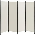 thumbnail image 1 of Costway 4-Panel Room Divider Folding Privacy Screen w/Steel Frame Decoration White, 1 of 10