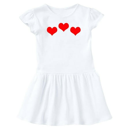 

Inktastic 3 Red Hearts Gift Toddler Girl Dress