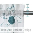thumbnail image 6 of HA-EMORE Sheer Cafe Curtains 30 Inch Length, Floral Embroidered Pom Design Semi Sheer Curtains, Rod Pocket Sheer Bathroom Curtain Window for Bathroom, Beige, 26" WX30 L, 2 Panels, 6 of 9