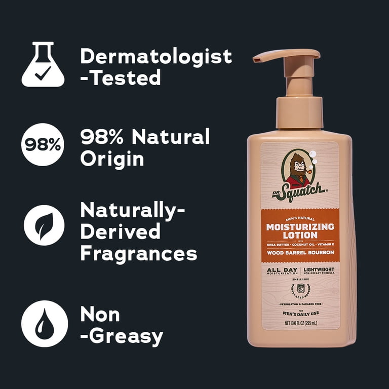 Dr. Squatch Mens Natural Body Moisturizer Lotion, Hand & Body