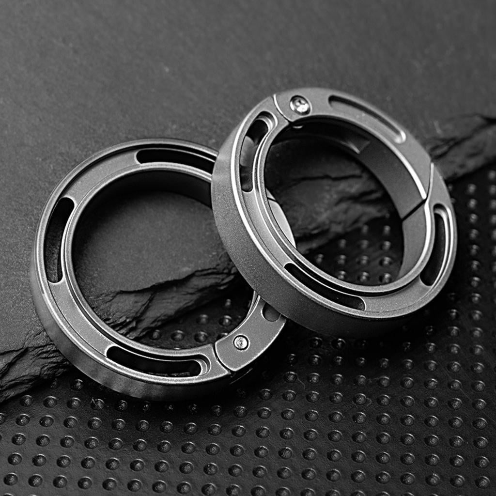 CEORPER Titaniums Alloy Round Keychains Carabiner Clip Key Storage Classification Rings