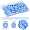 thumbnail image 6 of 3 Strands Flat Round Eco-Friendly Handmade Polymer Clay Beads Disc Heishi Beads for Hawaiian Earring Bracelet Necklace Jewelry Making Cornflower Blue 6x1mm Hole: 2mm about 353~378pcs/strand 17.7 inch, 6 of 6
