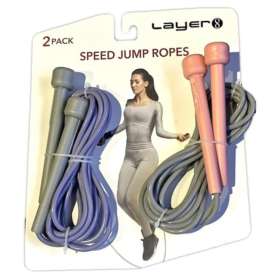 Speed Jump Ropes, 2 Pack, 9 ft Long, PVC Rope, Lightweight Handles