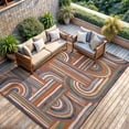 thumbnail image 2 of CAMILSON Spring Geometric Arch Striped Easy-Cleaning Non-Shedding Washable Outdoor Indoor Area Rug Orange 5x7, 2 of 8