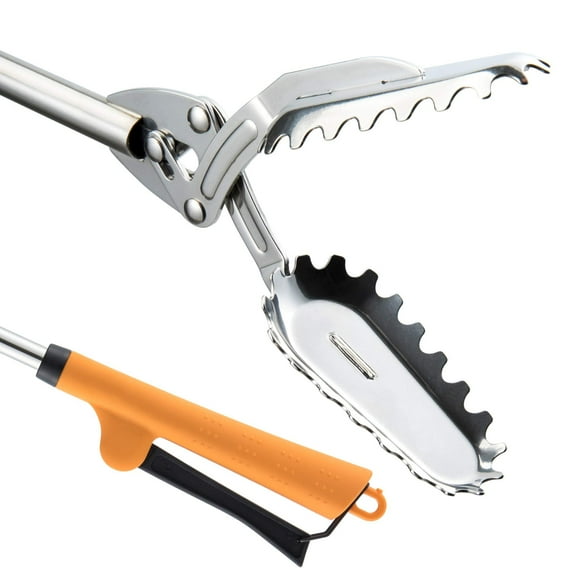 FTH All Stainless Steel Grabber Reacher Pickup Tool Heavy Duty Trash Picker Log BBQ Fireplace pits Snake Tongsâ¦ (40 inch)