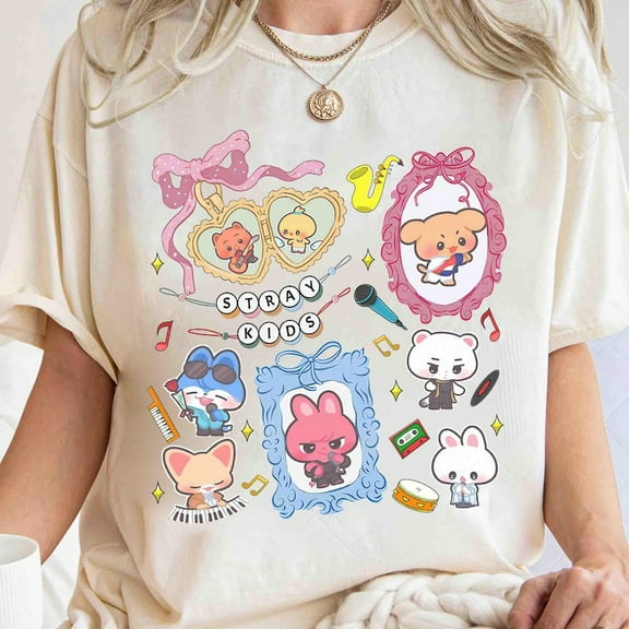 Stray Kids Member Group Shirt, Skzoo Characters Shirt, Stray Kids dominate Skzoo World Tour 2025 Shirt, Coquette Bow Shirt, Stray Kids Shirt