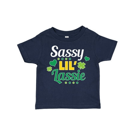 

Inktastic Saint Patrick s Day Sassy Lil Lassie with Shamrocks Gift Toddler Boy or Toddler Girl T-Shirt