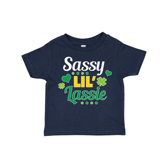 Inktastic Saint Patrick's Day Sassy Lil' Lassie with Shamrocks Boys or Girls Toddler T-Shirt