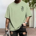 thumbnail image 5 of Yopmin Cross T Shirts for Men Cross Print Summer Short Sleeve Religious Cotton T Shirts for Everyday Wear, 5 of 7
