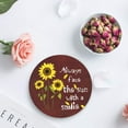 thumbnail image 4 of POGLIP Sunflower Always Face The Sun With A Smile Red Set of 8 Round Coaster for Drinks, Absorbent Ceramic Stone Coasters Cup Mat with Cork Base for Home Kitchen Room Coffee Table Bar Decor, 4 of 5