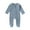 Blue, variant on Busydd Baby Boys Girls Rompers Long Sleeve Round Neck Infant Clothes Solid Color Ribbed Zipper Unisex Newborn Baby Jumpsuits One Piece Baby Rompers Bodysuit 0-12 Months