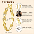 thumbnail image 4 of VEEDOFA Twisted Hoop Earrings for Women 14K Gold Plated 925 Sterling Silver - Cubic Zirconia CZ Chunky Hoops with Spring Clasp, Hypoallergenic Large Hoops, Gift Box, 4 of 8