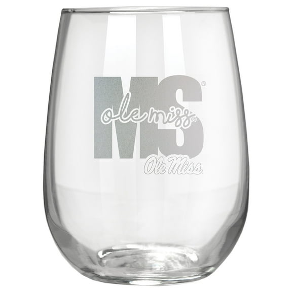 Ole Miss Rebels Etched 17oz. City Stemless Wine Glass