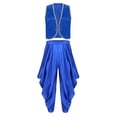 thumbnail image 2 of vastwit Mens Adult Arabian Prince Outfit Street Rat Suit Sleeveless Satiny Vest with Harem Pants Set Royal Blue 3XL, 2 of 6