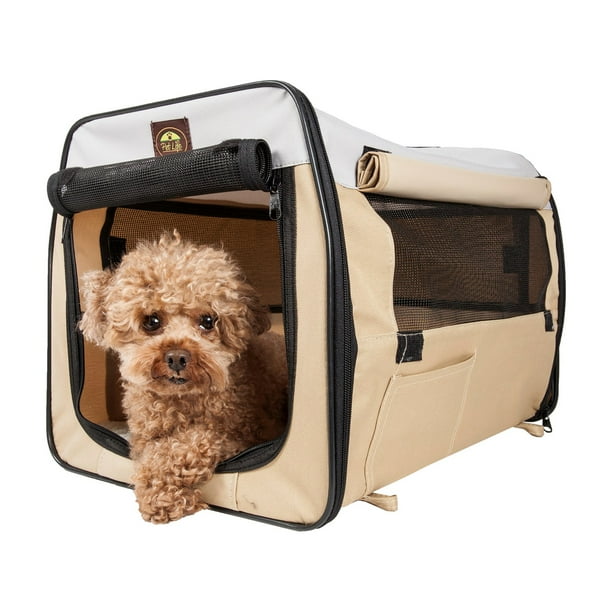 Pet Life Lightweight Folding Collapsible Zippered Easy Pet Crate