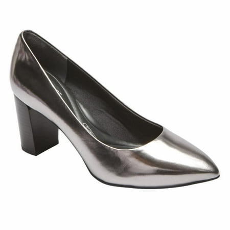 pewter leather pumps