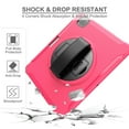 thumbnail image 4 of Dteck Case For Apple iPad Pro 12.9" 4th Gen (2020)/3rd Gen Pro 12.9 (2018),Shockproof Three-Layer Heavy Duty Protector Rubber Hard Stand Hand Strap Cover with Screen Protector 12.9-inch,Rose, 4 of 7