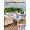 thumbnail image 4 of Outdoor Tablecloth with Umbrella Hole and Zipper, Christmas Snowman Rectangle Table Cloth 60x102 Inch Waterproof Tablecloth, Xmas Snowflake Tree Picnic Table Cover for Patio Camping, 4 of 7