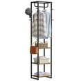 thumbnail image 2 of JOZ 70" Industrial Coat Rack with Shelf - Freestanding Hall Tree Entryway Organizer, 8 Hooks & Storage Bench for Coats, Shoes, Bags (Rustic Brown), 2 of 8