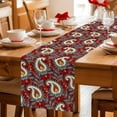thumbnail image 6 of Boho Cashew Flower on Red Table Runner 90 Inches Long,Kitchen Dining Tablerunners Abstract Ethnic Retro Floral Linen Table Runners Dresser Scarves for Home Dinner Wedding Holiday Party Decor, 6 of 9