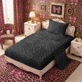thumbnail image 2 of Meiyoeat Black Edgy Leopard Print Twin Sheets 3Pcs,Animal Spot Pattern Bedding,1 Flat Sheet,1 Fitted Sheet and 1 Pillowcase, 2 of 6