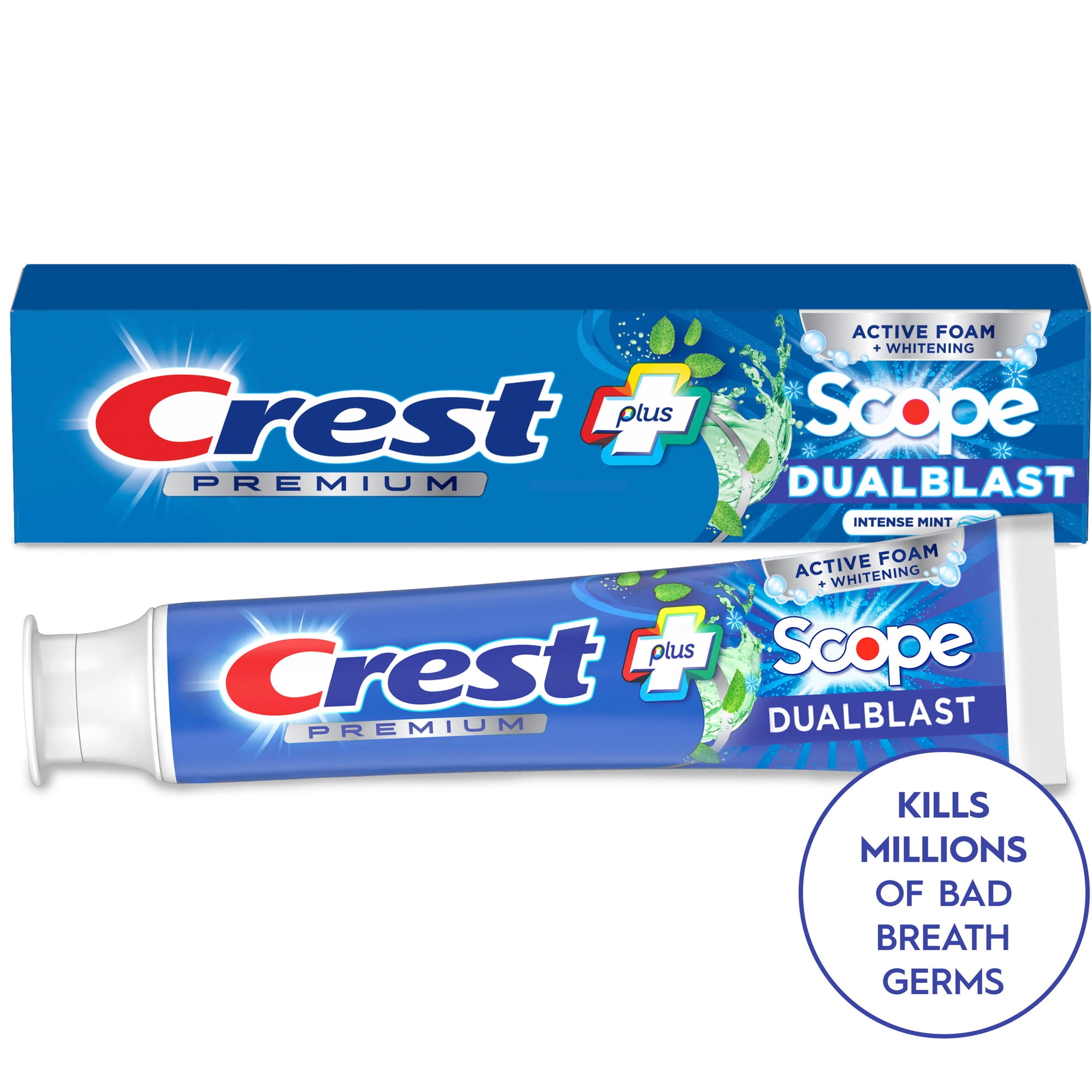 Crest Toothpaste, Premium Plus Scope Dual Blast Toothpaste, Mint Flavor, 5.2 oz