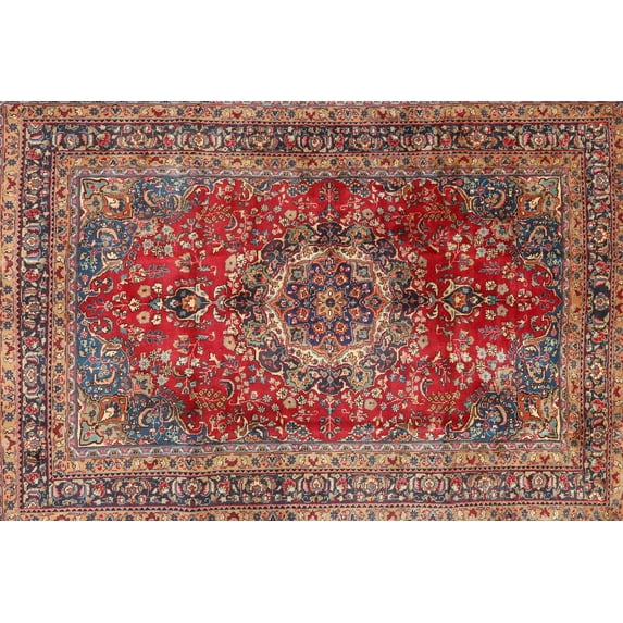 Ahgly Company Machine Washable Indoor Rectangle Traditional Light Copper Gold Area Rugs, 6' x 9'