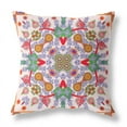 thumbnail image 4 of Amrita Sen Designs  26 x 26 in. Paisley Pattern Square Broadcloth Indoor & Outdoor Zippered Pillow - White, Red & Orange, 4 of 5