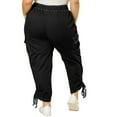 thumbnail image 5 of Unique Bargains Women's Plus Drawstring Elastic Activewear Female Cargo Pants, 5 of 7
