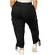 thumbnail image 3 of Pantalones cargo de mujer de talla grande Agnes Orinda con cintura elástica y cordón, con bolsillos, 1X, negro, 3 of 7