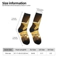 thumbnail image 6 of Uemuo Golden Glitter And Light Pattern Women's Crew Socks, Soft Durable Breathable Moisture-Wicking with Odor Control Cotton socks, 6 of 9