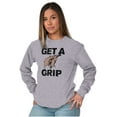 thumbnail image 3 of Get a Grip Golfing Golfer Joke Funny Plus Size Long Sleeve Graphic Tee Shirt Brisco Brands 2X, 3 of 5