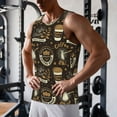 thumbnail image 5 of Fotbe coffee shop house Pattern Men's Quick Dry Workout Tank Top Gym Muscle Tee Fitness Bodybuilding Sleeveless T Shirt Breathable Workout Shirt-4X-Large, 5 of 9