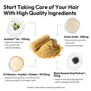 BIGVITA Hair Growth Supplement with AnaGain™ Nu & Black Sesame Extract, Biotin | Supports Thicker, Fuller Hair | Vegan, Made in USA – 1 Month Supply