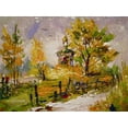 thumbnail image 2 of Chodyukov, Aleksander 18x15 White Modern Wood Framed Museum Art Print Titled - A Chapel by the Road, 2 of 4