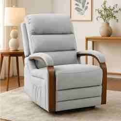 Avobird Power Lift Recliner Chair with Massage & Heat, Egyptian Suede Massage Chair, Side Pockets/Dual Motor Electric/Elderly-friendly, Beige