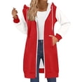 thumbnail image 3 of Jsaierl Women's Long Color Block Zip Up Hoodies Sweatshirts with Drawstring Pockets Casual Fall Travel Tops S-2XL, 3 of 7