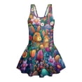thumbnail image 7 of FOR U DESIGNS Girls One Piece Swimsuit with Skirt Sleeveless Summer Swimwear Skirted Bathing Suit Easter Decor for Kids 3-13 Years, Rabbit Easter Egg Flower, 7 of 7